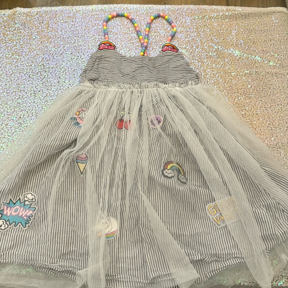 Lola + The Boys Striped Dress with Patches